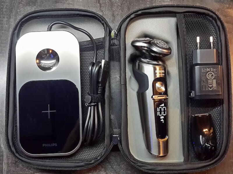 Despite the larger size of the charging pad, everything fits neatly into the hardened case